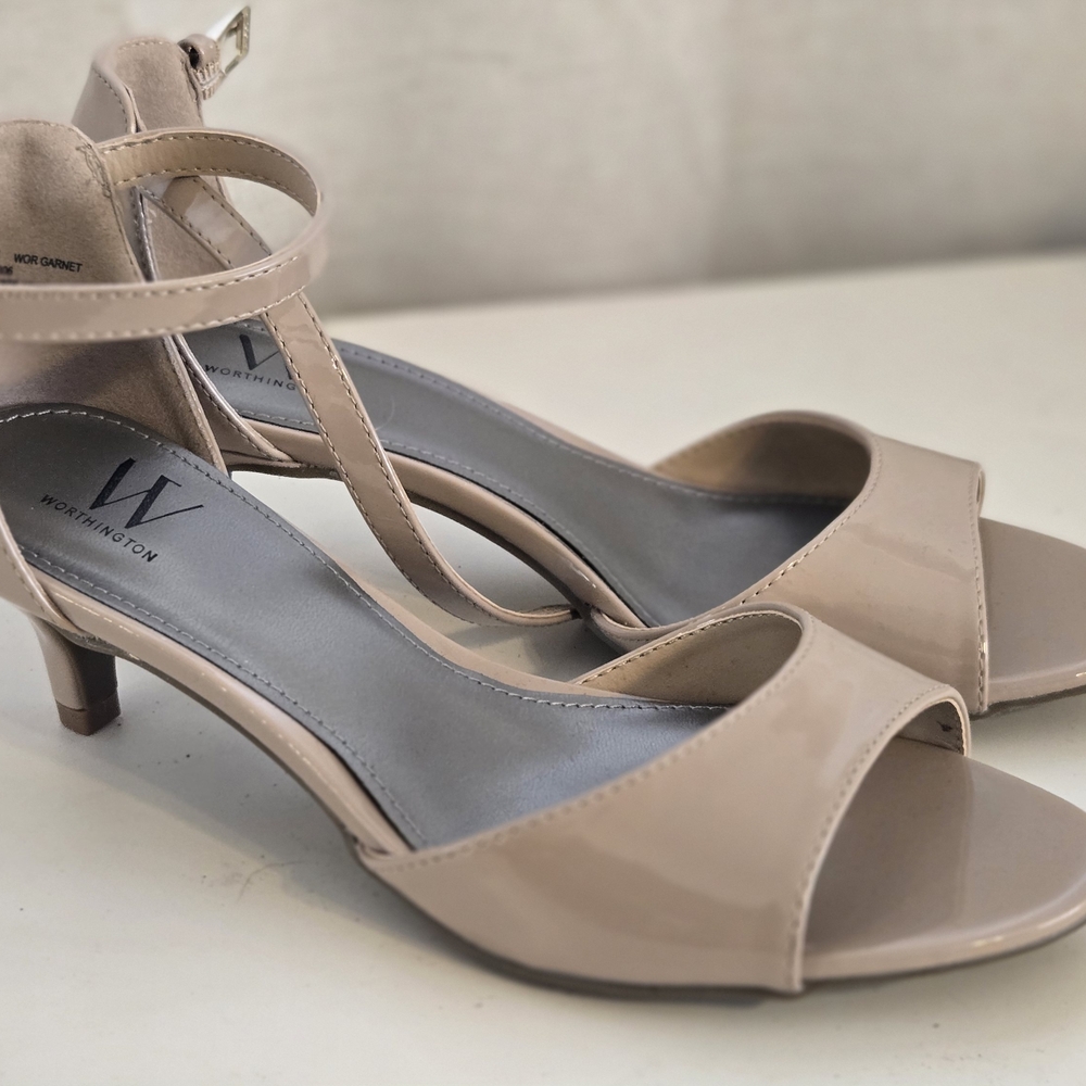 Worthington Nude Strappy Heels
